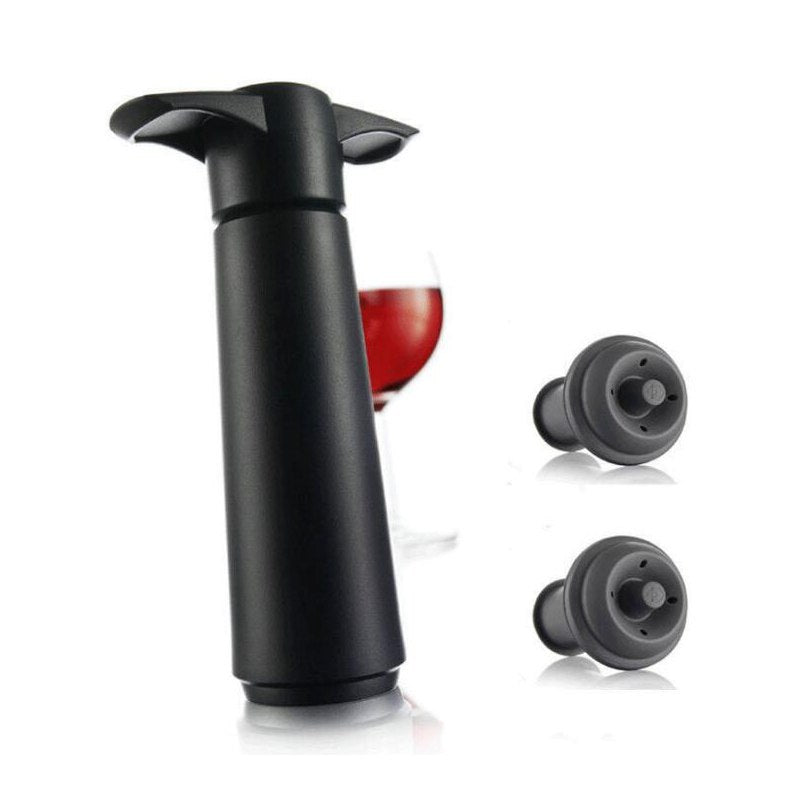 Vacuum Wine Bottle Stopper Vacuum Wine Stopper Wine Stopper Black Plastic One Two Plug - Top10Discount