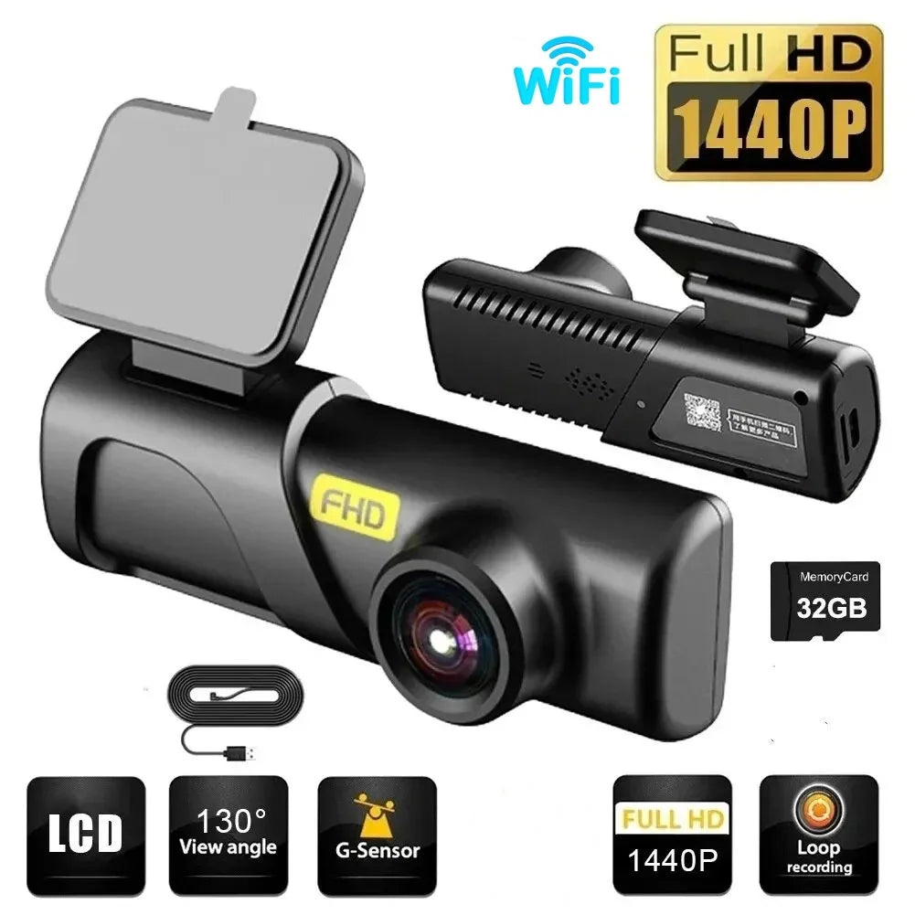 Czsky 2k 1440P HD WiFi Dash Cam for Car DVR Camera Video Recorder Auto Night Vision WDR Voice Control Wireless 24H Parking Mode - Top10Discount