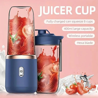 New portable juicer with 2 cups, USB rechargeable mini blender, fresh juicer cup, personal sized smoothie blender - Top10Discount