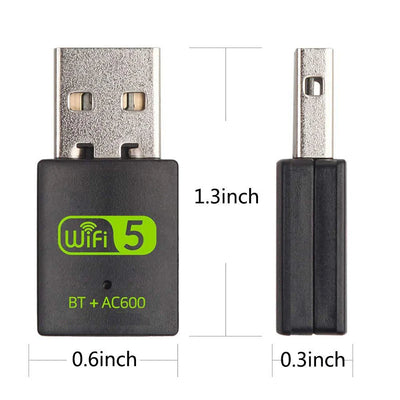 600M Dual-Band Wireless Network Card Drive Free 5G High-Speed Computer WiFi Receiver USB Bluetooth5.0 Wifi 2-in-1 - Top10Discount