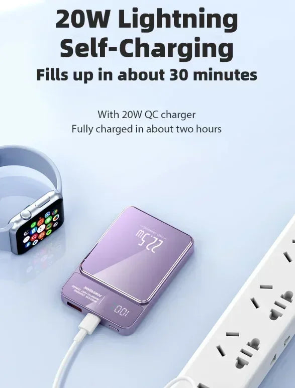 Xiaomi Power Bank 50000mAh wireless magnetic super fast charging with LED display.