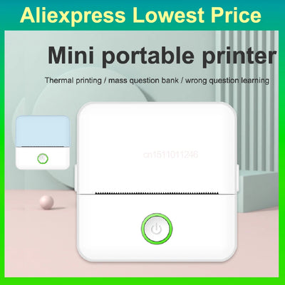 Mini HD Portable Label Thermal Printer Endurance Bluetooth Printer for Student Error Title Note Wrong Pocket Inkless Printing - Top10Discount