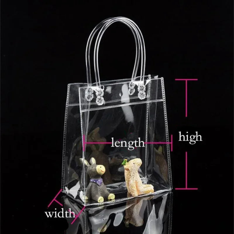 20pcs Transparent Gift Bags For Wedding Birthday Baptism Party Custom Handbag For Guest Cosmetics Product Gifts Packaging Bag - Top10Discount