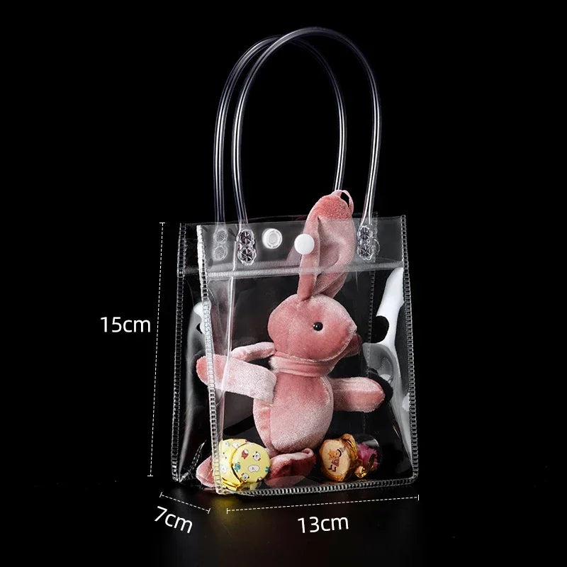 20pcs Transparent Gift Bags For Wedding Birthday Baptism Party Custom Handbag For Guest Cosmetics Product Gifts Packaging Bag - Top10Discount