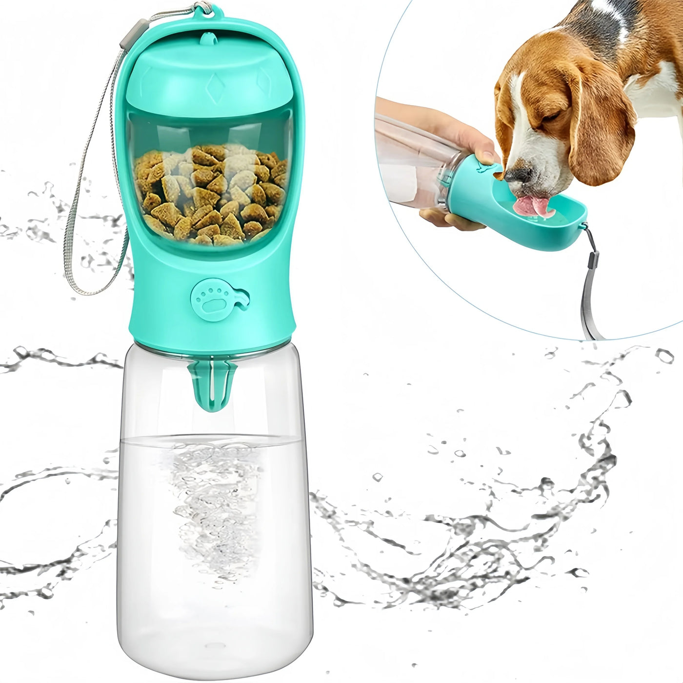 Pets Water Bottle Portable Food Grade Material Dog Cat Travel Pet Water Cup Bottle With Food Dispenser puppy water bottle - Top10Discount