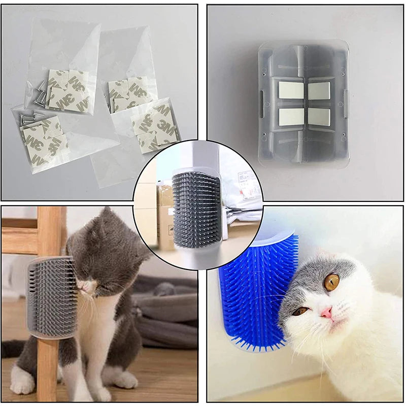 Pet Brush Comb Play Cat Toy Softer Cat Self Groomer Massage Comb with Catnip Cat Face Scratcher for Kitten Puppy Cat Accessories - Top10Discount