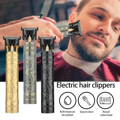 Vintage T9 Electric Hair Cutting Machine Hair Clipper Professional Men Shaver Rechargeable Barber Trimmer for Men Dragon Buddha - Top10Discount