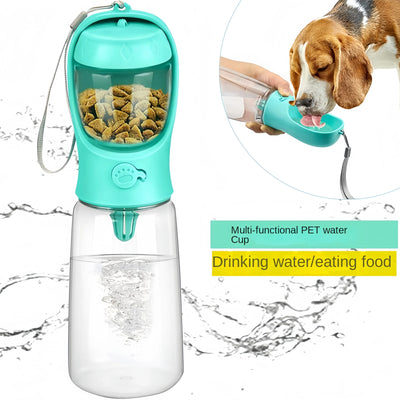 Pets Water Bottle Portable Food Grade Material Dog Cat Travel Pet Water Cup Bottle With Food Dispenser puppy water bottle - Top10Discount