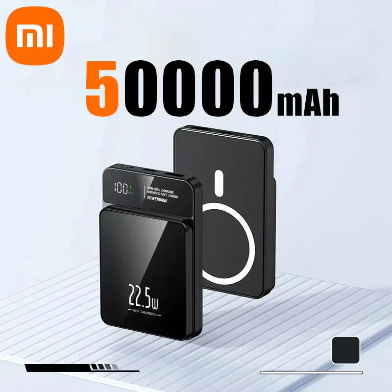 Xiaomi 50000mAh wireless magnetic power bank with Magsafe super fast charging.