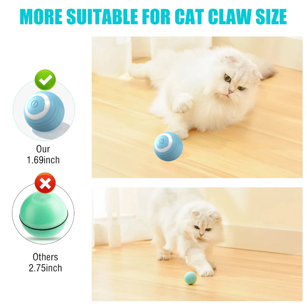 Interactive Cat Toy Ball 360° Automatic Rotating Rolling Ball Accessories for Cats Toys With USB Charging Function Pet Things - Top10Discount