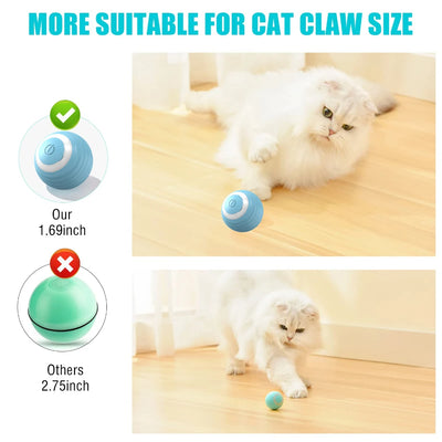 Interactive Cat Toy Ball 360° Automatic Rotating Rolling Ball Accessories for Cats Toys With USB Charging Function Pet Things - Top10Discount