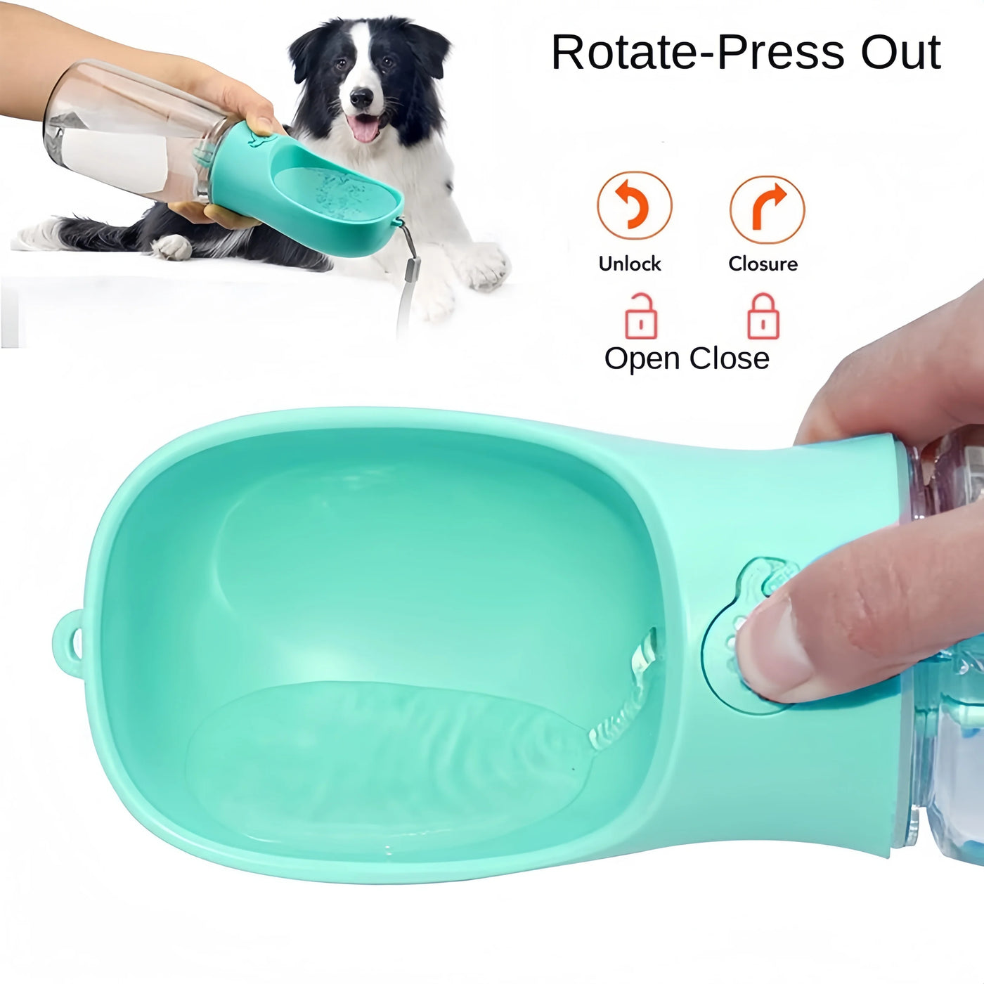 Pets Water Bottle Portable Food Grade Material Dog Cat Travel Pet Water Cup Bottle With Food Dispenser puppy water bottle - Top10Discount