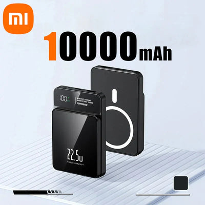 Xiaomi Ultra-Fast Magnetic Power Bank, 10000mAh, wireless charging, digital display, super fast charging, suitable for iPhone, Lenovo, Samsung, Huawei.