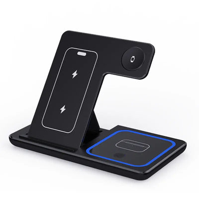 3 In 1 Foldable Wireless Charger Stand For iPhone 15 14 13 12 Pro Max Plus IWatch AirPods 3/2 Fast Charging Station Dock Holder - Top10Discount