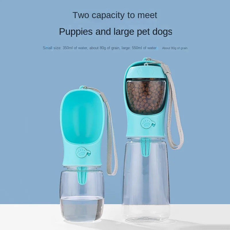 Pets Water Bottle Portable Food Grade Material Dog Cat Travel Pet Water Cup Bottle With Food Dispenser puppy water bottle - Top10Discount