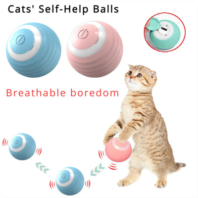 Interactive Cat Toy Ball 360° Automatic Rotating Rolling Ball Accessories for Cats Toys With USB Charging Function Pet Things - Top10Discount